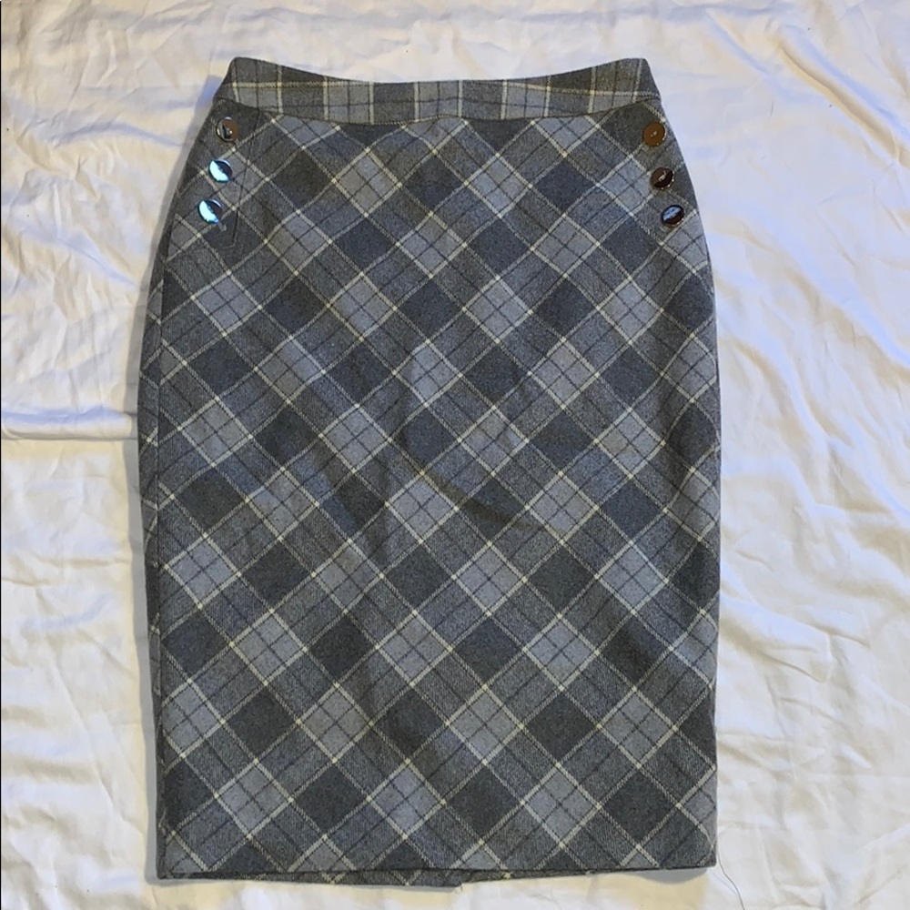The Limited Plaid Pencil Skirt